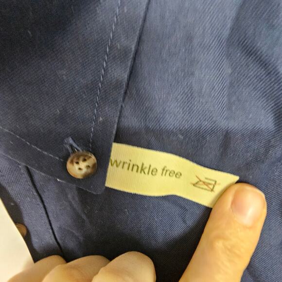 NEW Cabela's  Shirt Dark Blue Wrinkle-Free Button Down Long Sleeve Shirt Men M - Picture 7 of 9